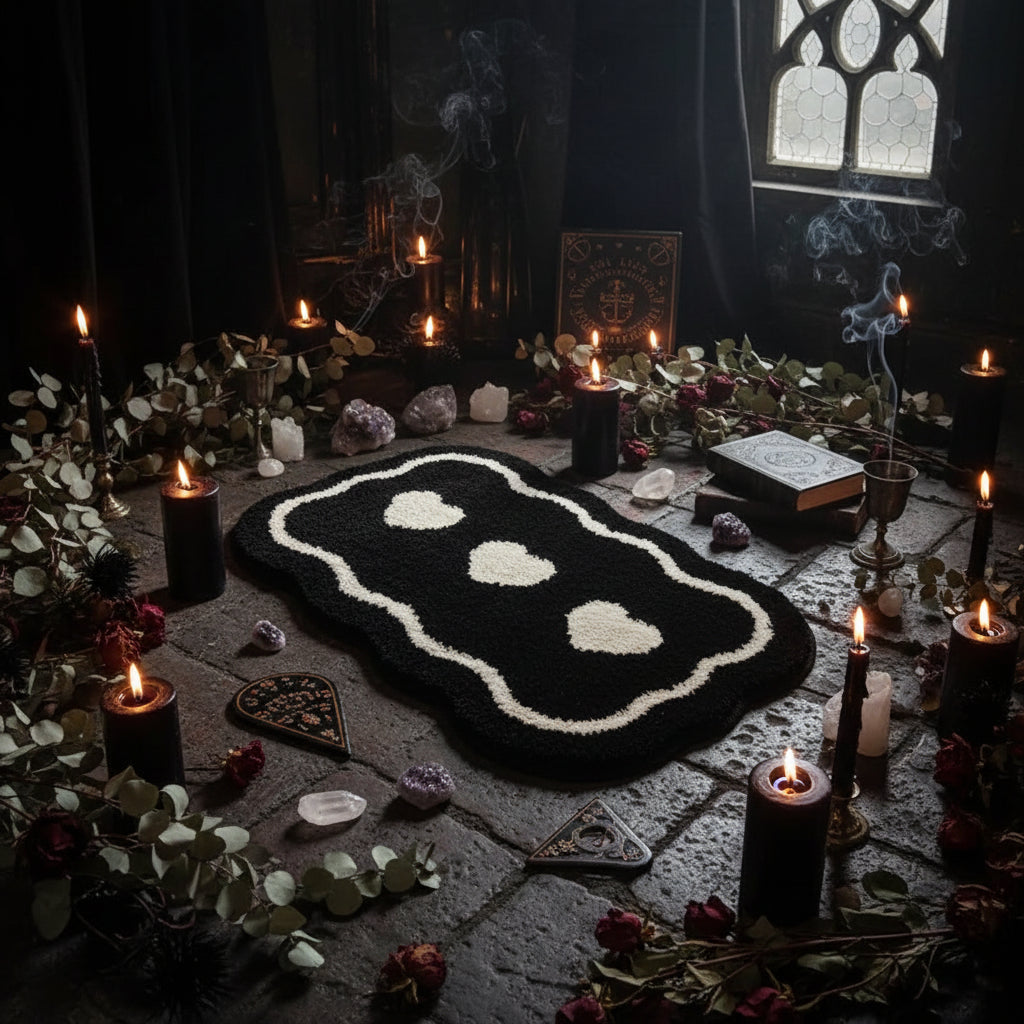 Mystic Heart Rug - Sorceress Sanctuary At first sight-Black / 40X60CM-At first sight-White / 40X60CM-At first sight-Black / 50X80CM-At first sight-White / 50X80CM