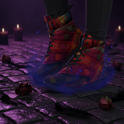 Mystic Martin Boots - Sorceress Sanctuary Blue Yellow Butterfly / 35-Blue Yellow Butterfly / 36-Blue Yellow Butterfly / 37-Blue Yellow Butterfly / 38-Blue Yellow Butterfly / 39