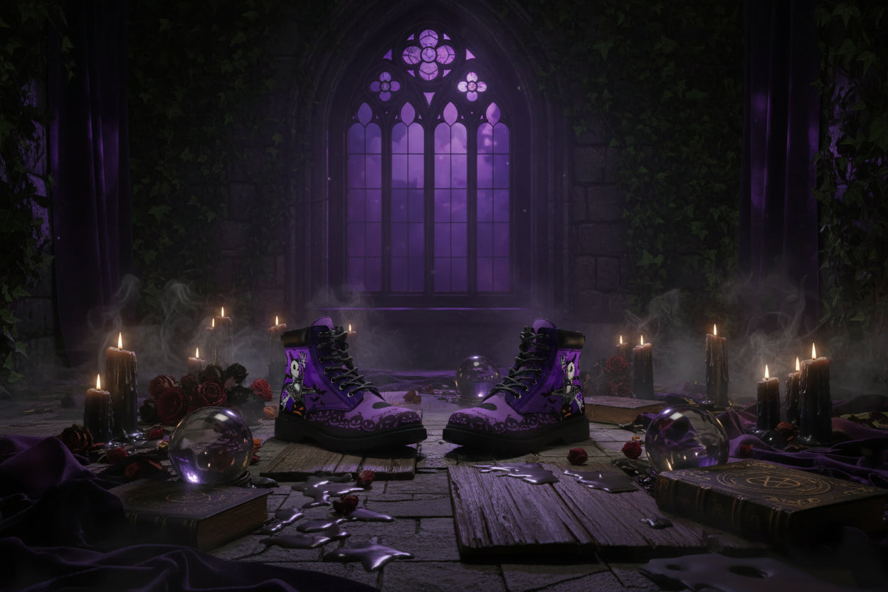 Mystic Martin Boots - Sorceress Sanctuary Blue Yellow Butterfly / 35-Blue Yellow Butterfly / 36-Blue Yellow Butterfly / 37-Blue Yellow Butterfly / 38-Blue Yellow Butterfly / 39