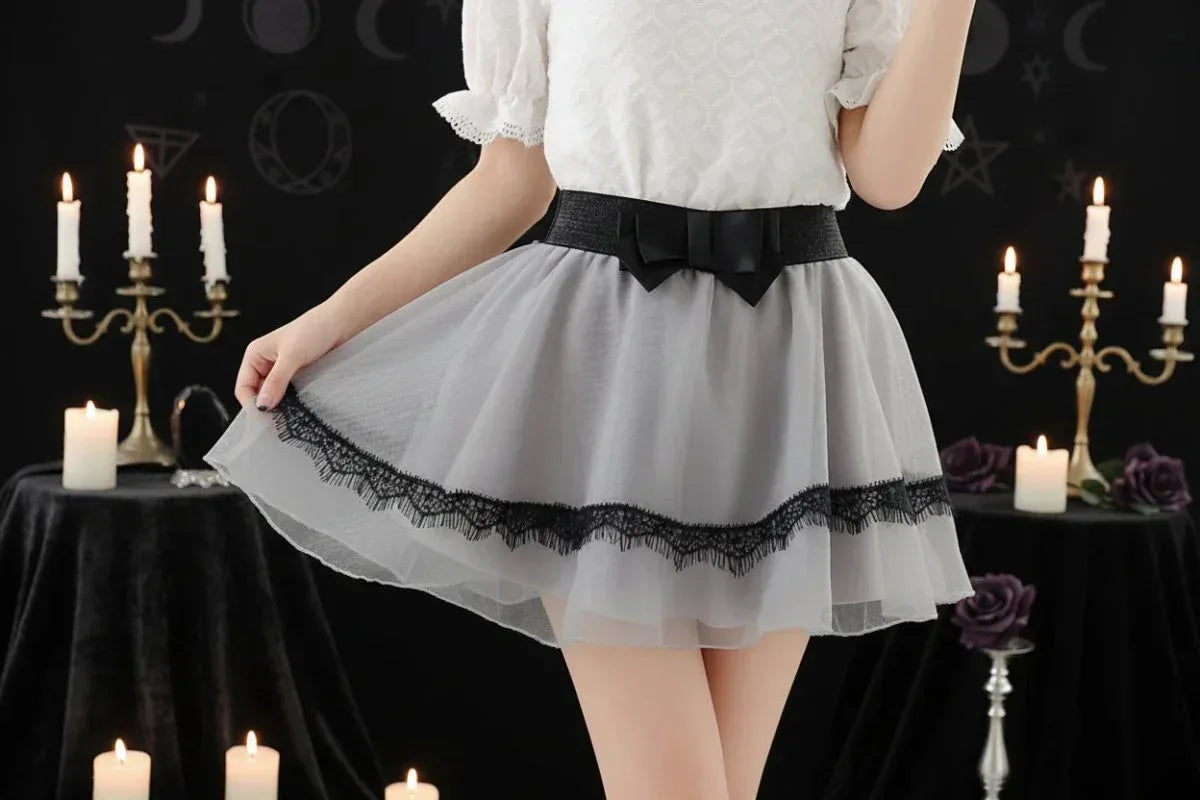 Mystic Mini Skirt - Sorceress Sanctuary Grey / One size-Pink / One size-Black / One size-White / One size-Pearl & White / One size