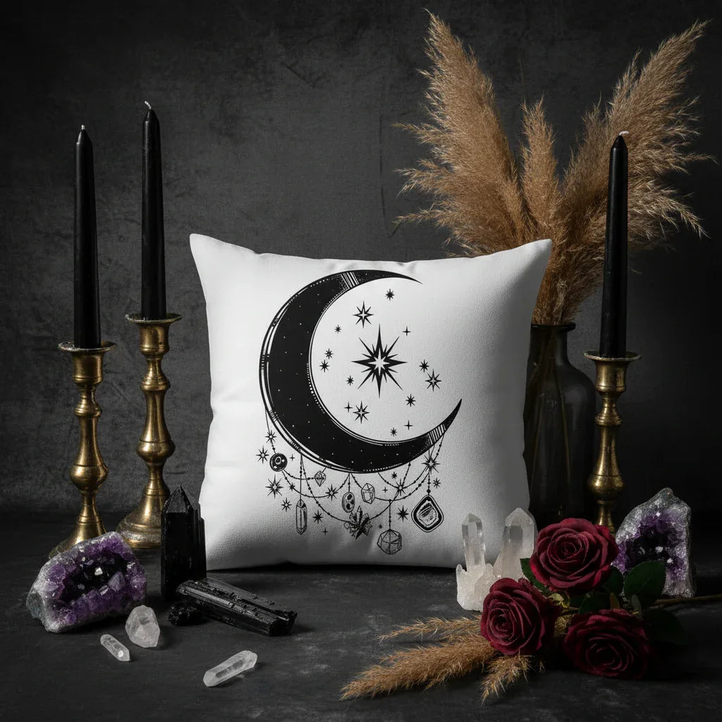 Mystic Moon Pillowcase - Sorceress Sanctuary Short Plush Single Side / 45X45CM Without Core