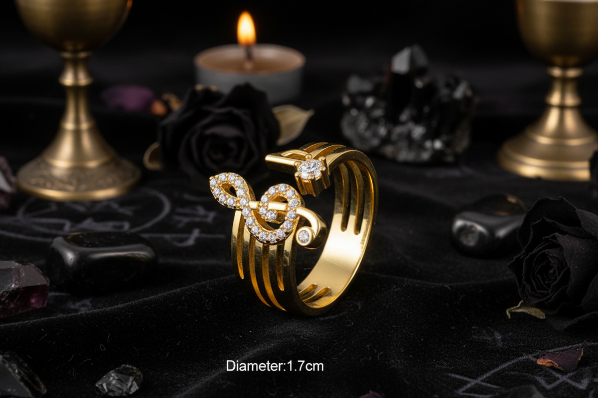 Mystic Music Ring - Sorceress Sanctuary 14K gold-White K