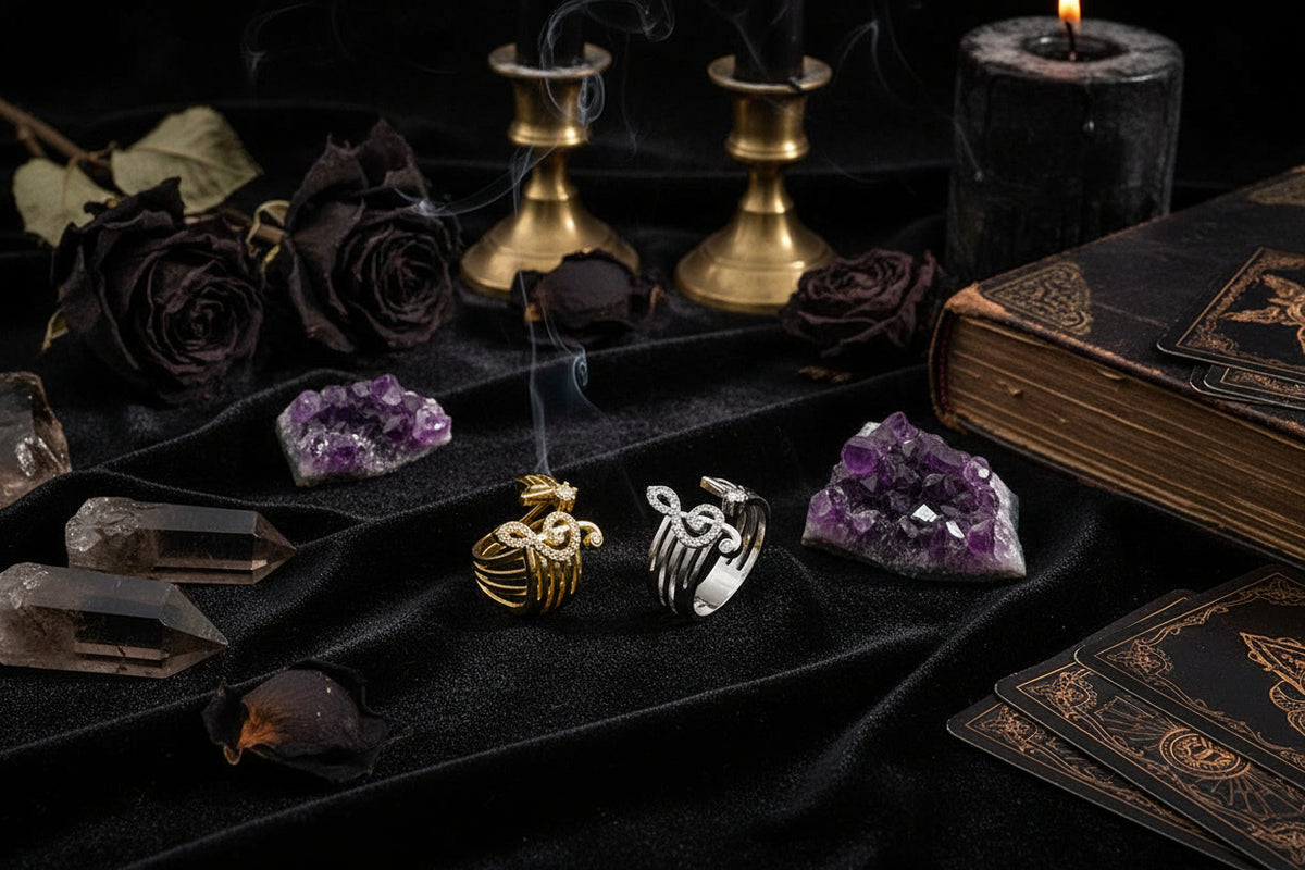 Mystic Music Ring - Sorceress Sanctuary 14K gold-White K