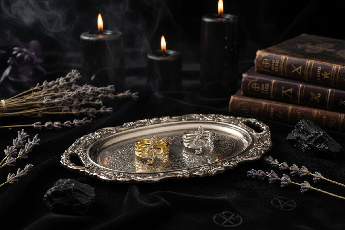 Mystic Music Ring - Sorceress Sanctuary 14K gold-White K