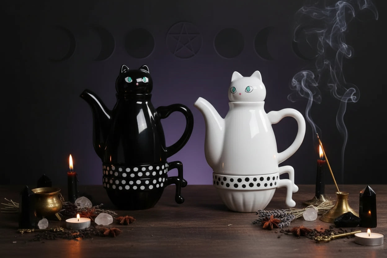 Mystic Teapot Set - Sorceress Sanctuary Black-White