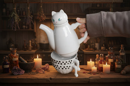 Mystic Teapot Set - Sorceress Sanctuary Black-White