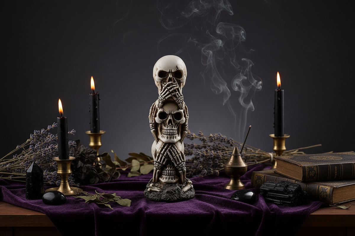 Mystic Trio Skull - Sorceress Sanctuary Gray