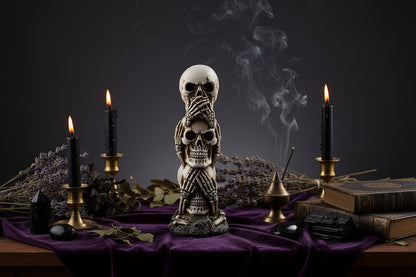 Mystic Trio Skull - Sorceress Sanctuary Gray