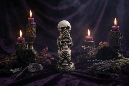Mystic Trio Skull - Sorceress Sanctuary Gray
