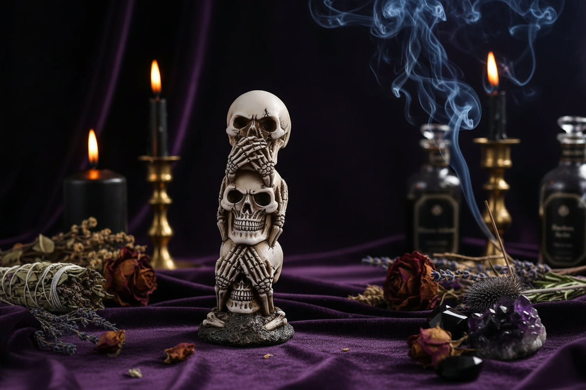 Mystic Trio Skull - Sorceress Sanctuary Gray