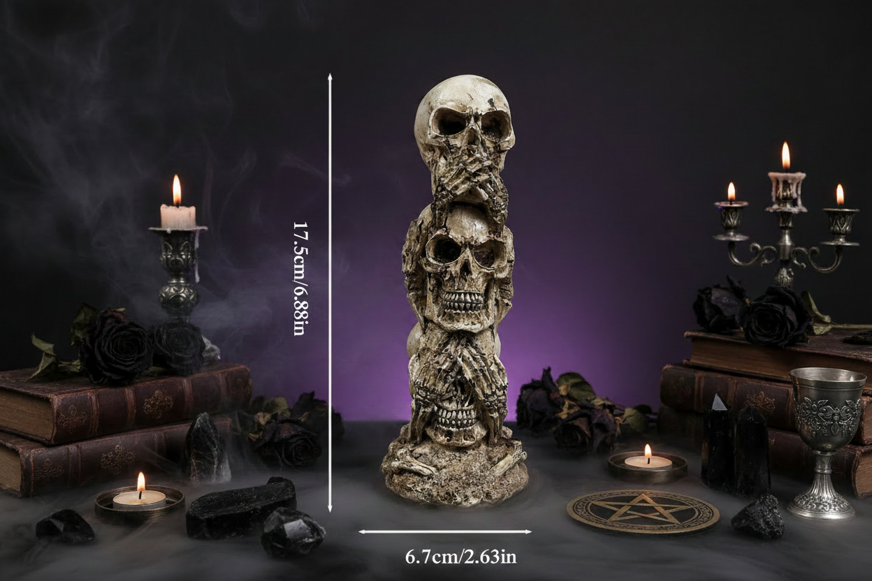 Mystic Trio Skull - Sorceress Sanctuary Gray