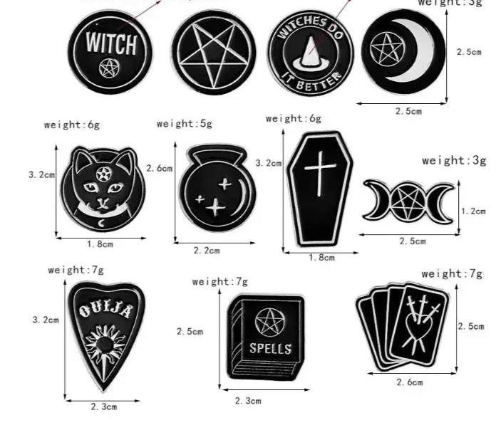 Mystic Witch Pins - Sorceress Sanctuary 11pc