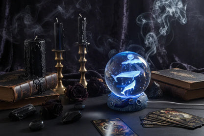 Mystical Crystal Ball - Sorceress Sanctuary Starry Sky-Dolphin-Deep Sea Whale-Clownfish-Dolphin Mate