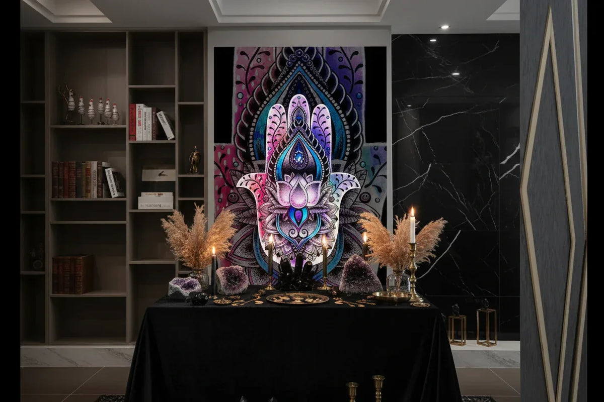 Mystical Palm Tapestry - Sorceress Sanctuary With frame-Without frame