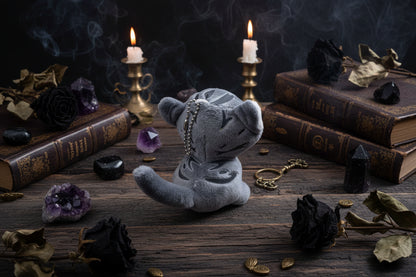 Mystical Plush Cats - Sorceress Sanctuary open mouth cat-pouting cat-flower idiot cat-big-eyed cat