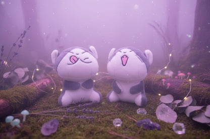 Mystical Plush Cats - Sorceress Sanctuary open mouth cat-pouting cat-flower idiot cat-big-eyed cat