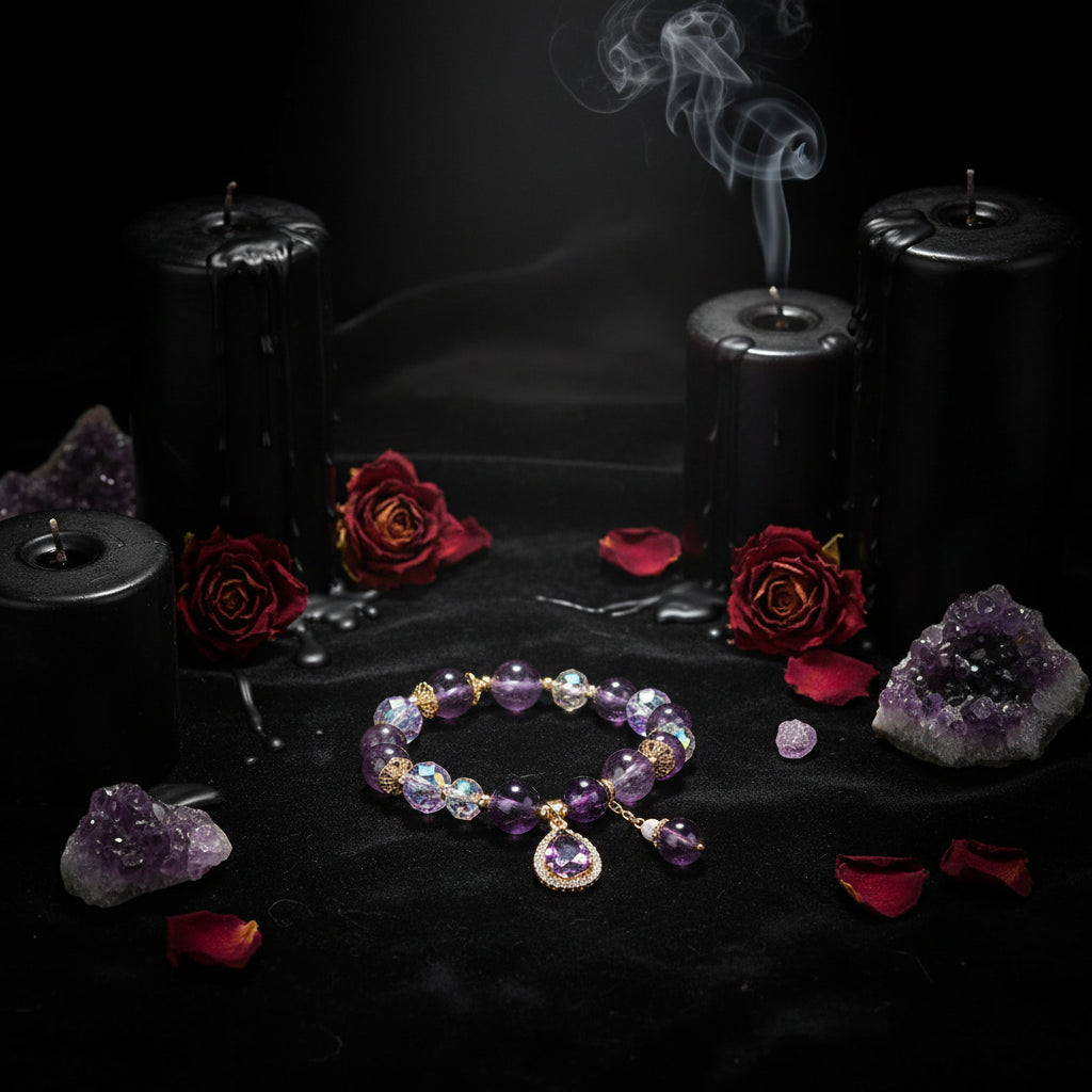 Natural Amethyst Bracelet - Sorceress Sanctuary Purple