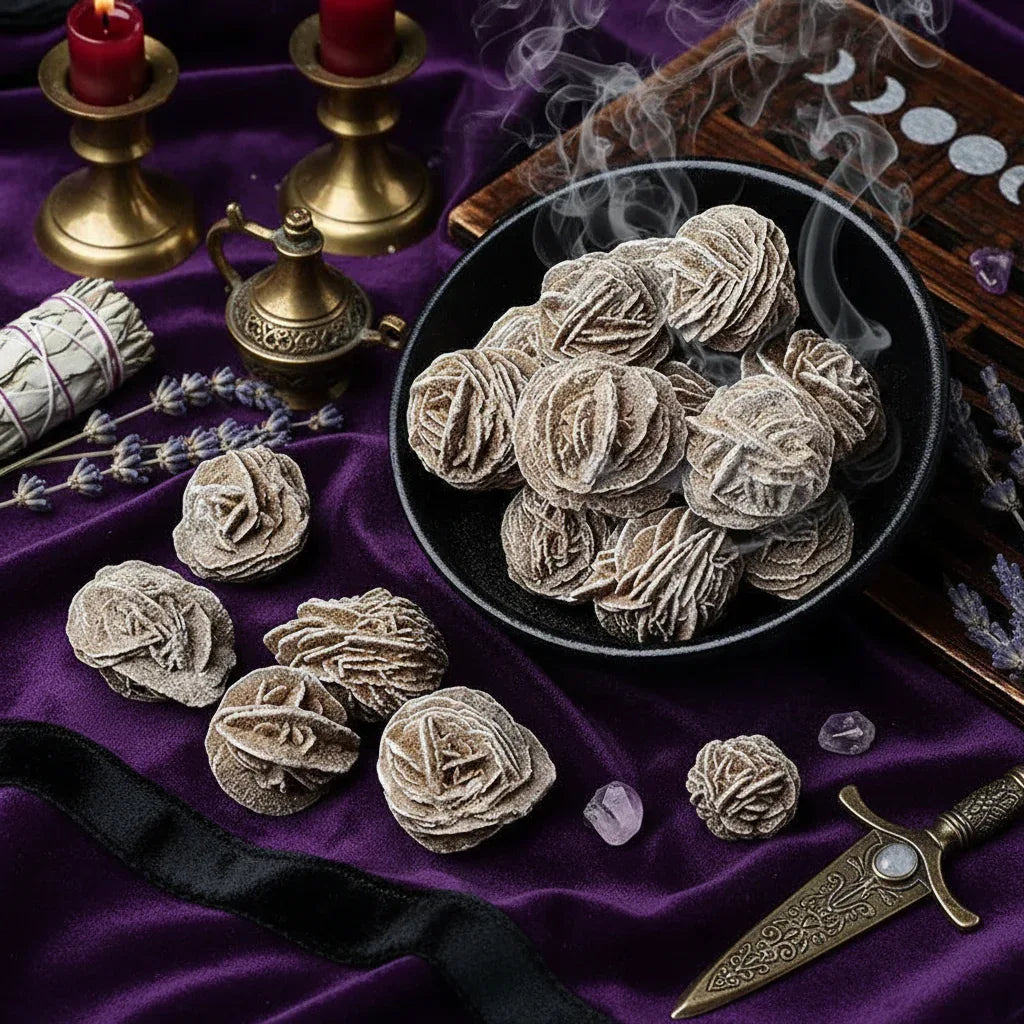 Natural Raw Gemstones - Sorceress Sanctuary Adenium Obesum-Aventurine-Citrine-Deep Amethyst-Fluorite