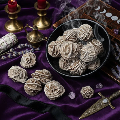 Natural Raw Gemstones - Sorceress Sanctuary Adenium Obesum-Aventurine-Citrine-Deep Amethyst-Fluorite