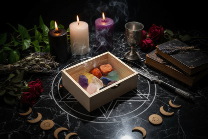 Natural Raw Gemstones - Sorceress Sanctuary Adenium Obesum-Aventurine-Citrine-Deep Amethyst-Fluorite