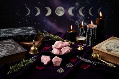 Natural Raw Gemstones - Sorceress Sanctuary Adenium Obesum-Aventurine-Citrine-Deep Amethyst-Fluorite
