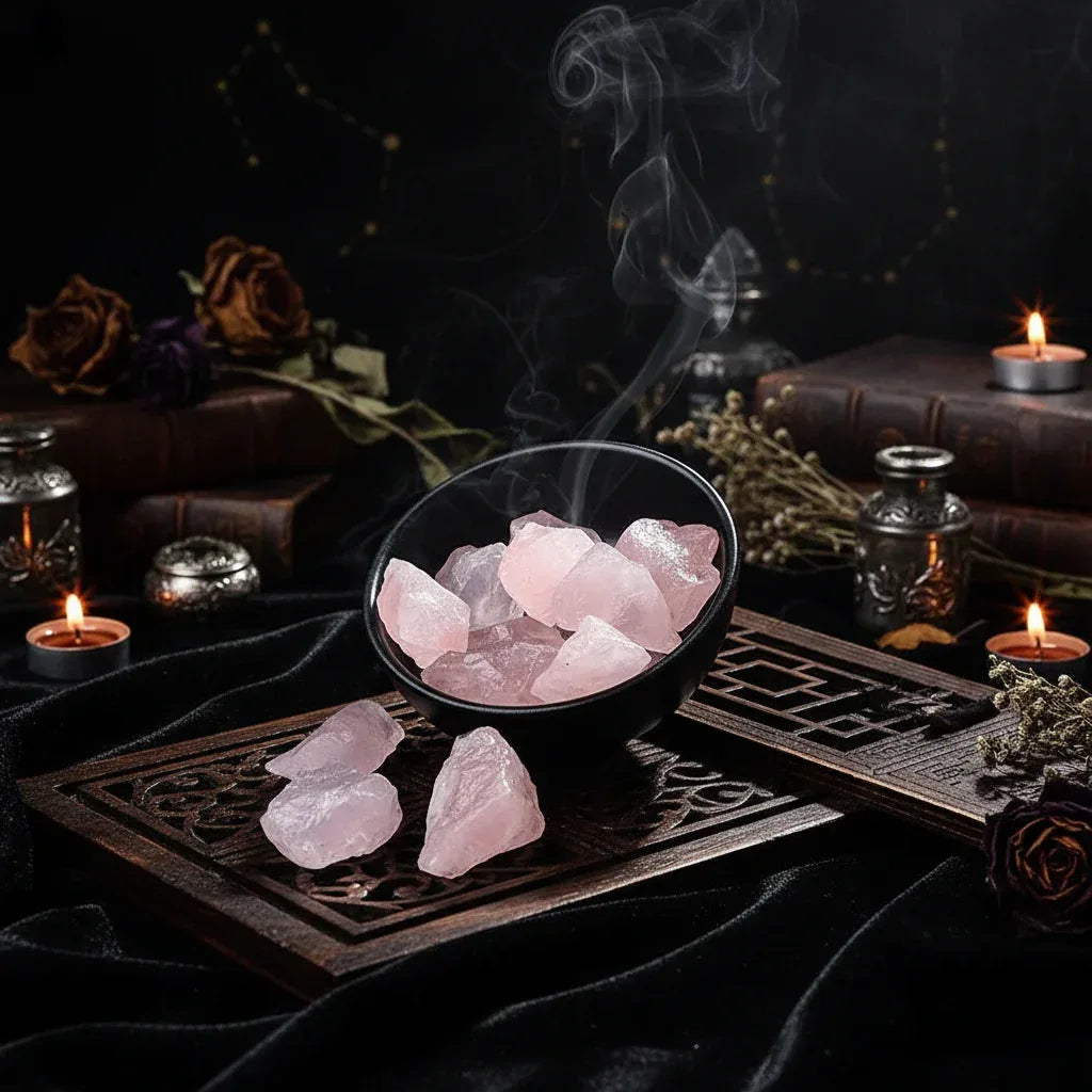Natural Raw Gemstones - Sorceress Sanctuary Adenium Obesum-Aventurine-Citrine-Deep Amethyst-Fluorite