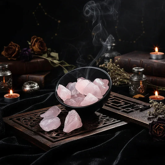 Natural Raw Gemstones - Sorceress Sanctuary Adenium Obesum-Aventurine-Citrine-Deep Amethyst-Fluorite
