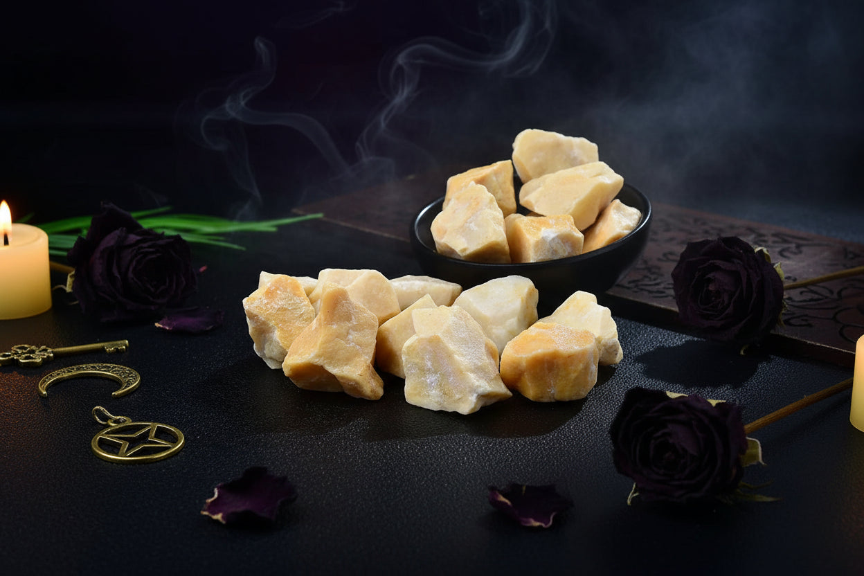 Natural Raw Gemstones - Sorceress Sanctuary Adenium Obesum-Aventurine-Citrine-Deep Amethyst-Fluorite