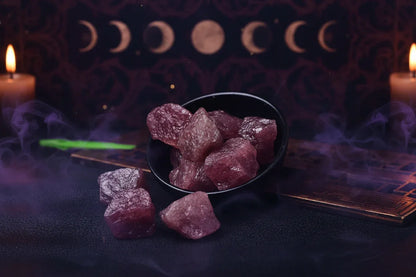 Natural Raw Gemstones - Sorceress Sanctuary Adenium Obesum-Aventurine-Citrine-Deep Amethyst-Fluorite