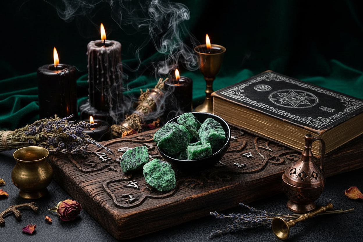 Natural Raw Gemstones - Sorceress Sanctuary Adenium Obesum-Aventurine-Citrine-Deep Amethyst-Fluorite