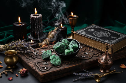 Natural Raw Gemstones - Sorceress Sanctuary Adenium Obesum-Aventurine-Citrine-Deep Amethyst-Fluorite