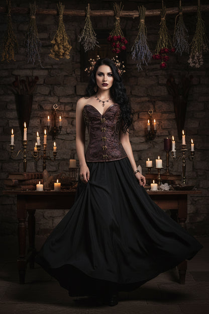 Gothic Corset Dress with High-End Metallic Details Sorceress Sanctuary