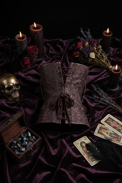 Gothic Corset Dress with High-End Metallic Details Sorceress Sanctuary