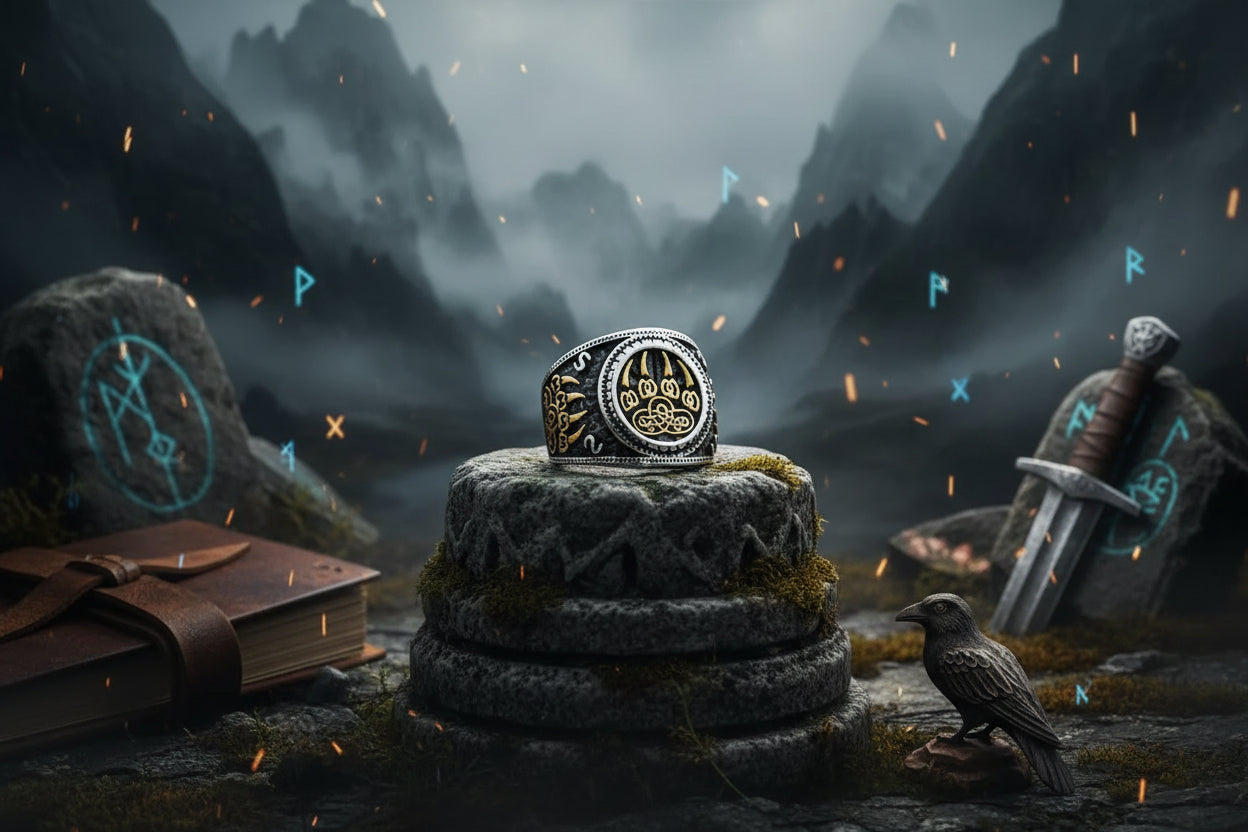 Nordic Bear Ring - Sorceress Sanctuary Gold 8-Gold 9-Gold 10-Gold 11-Gold 12