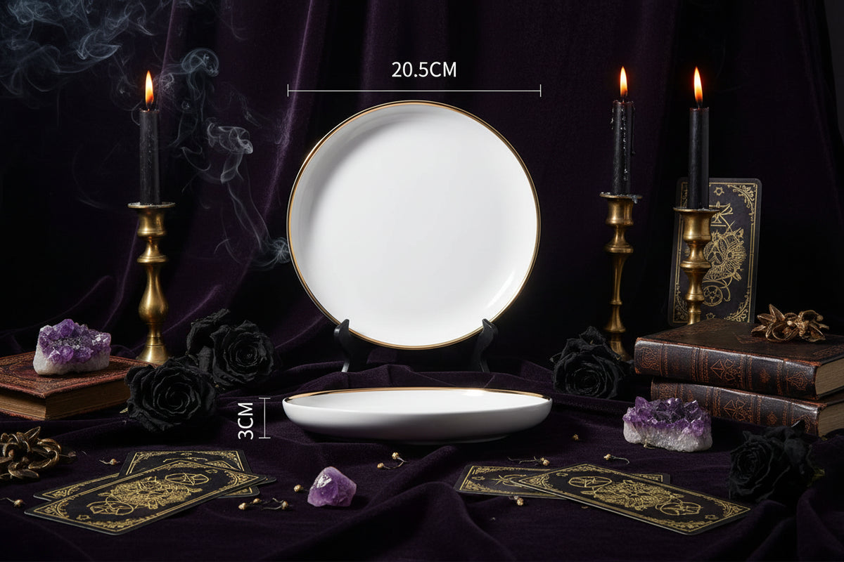 Nordic Dinnerware Set - Sorceress Sanctuary Rice Bowl - Black -4.5-Rice bowl - White -4.5-Platter - White -8-Platter - White -10-Platter - Black -8