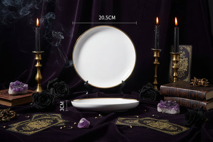 Nordic Dinnerware Set - Sorceress Sanctuary Rice Bowl - Black -4.5-Rice bowl - White -4.5-Platter - White -8-Platter - White -10-Platter - Black -8