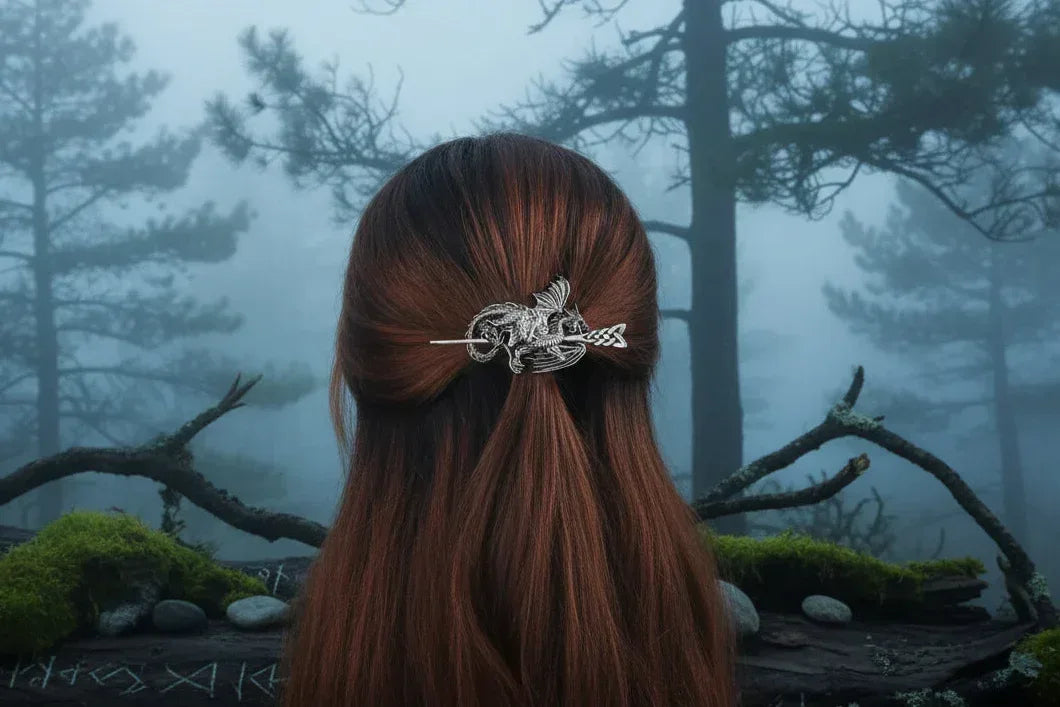 Nordic Dragon Hairpin - Sorceress Sanctuary Silver / Default-Bronze / Default