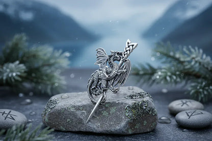 Nordic Dragon Hairpin - Sorceress Sanctuary Silver / Default-Bronze / Default