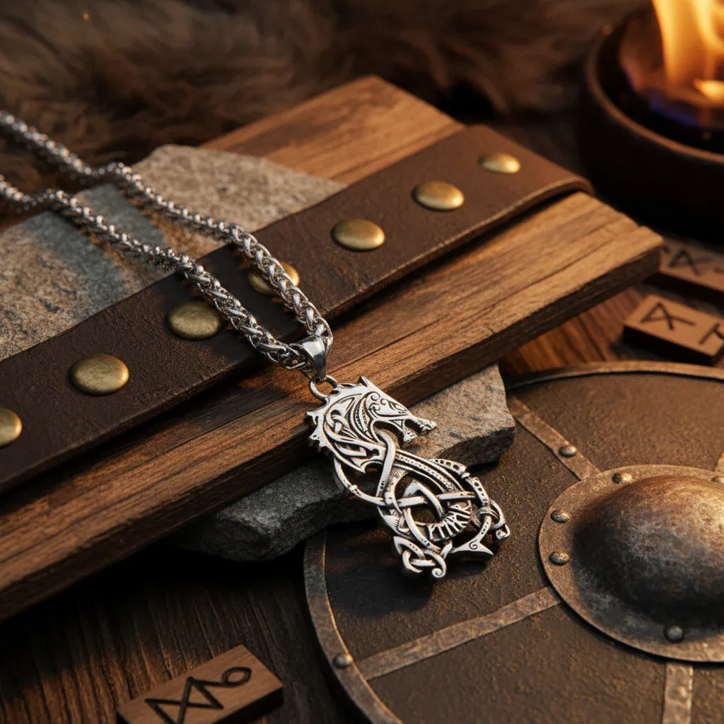 Nordic Dragon Necklace - Sorceress Sanctuary Silver