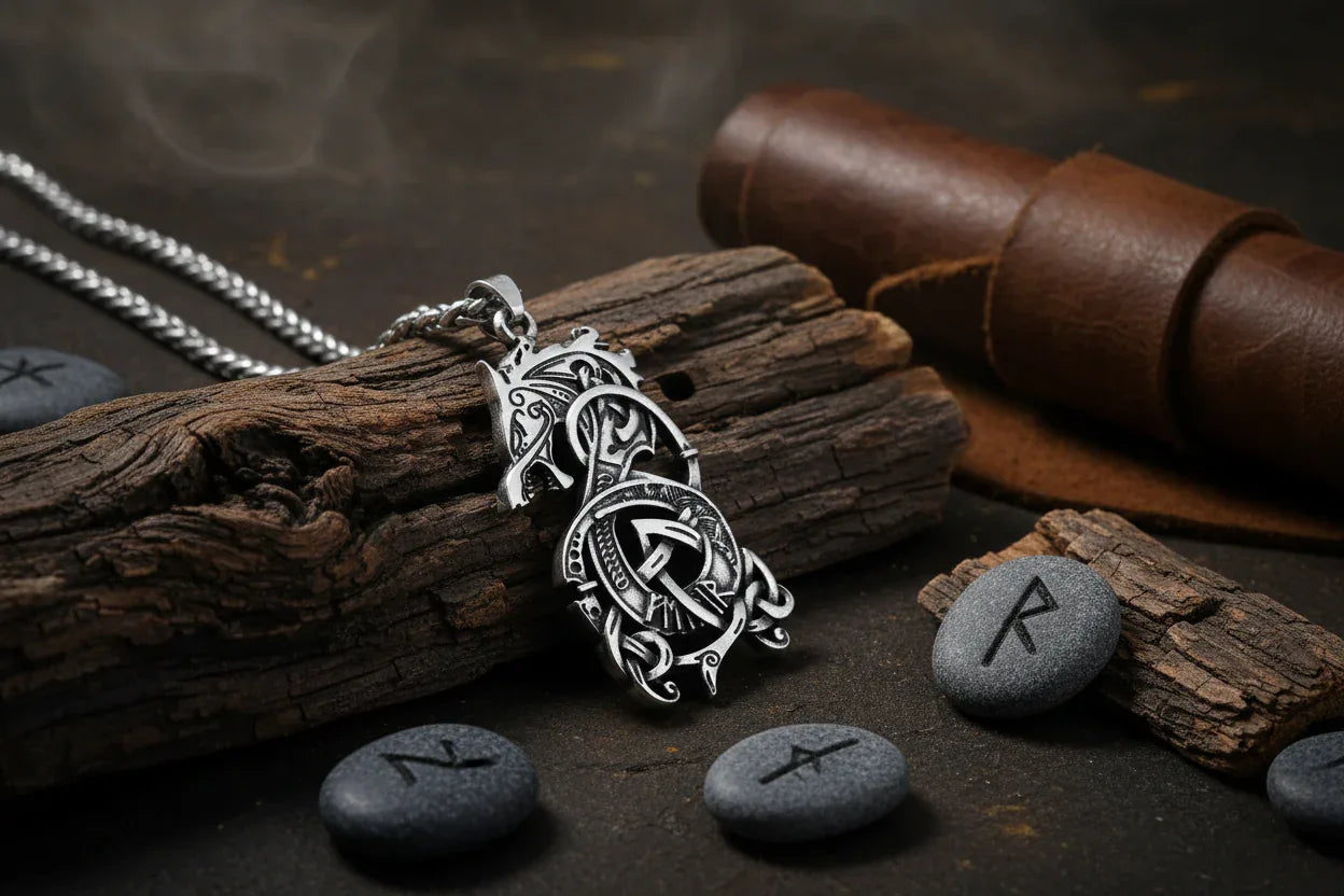 Nordic Dragon Necklace - Sorceress Sanctuary Silver