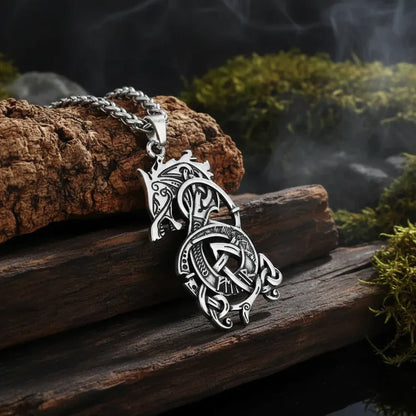 Nordic Dragon Necklace - Sorceress Sanctuary Silver