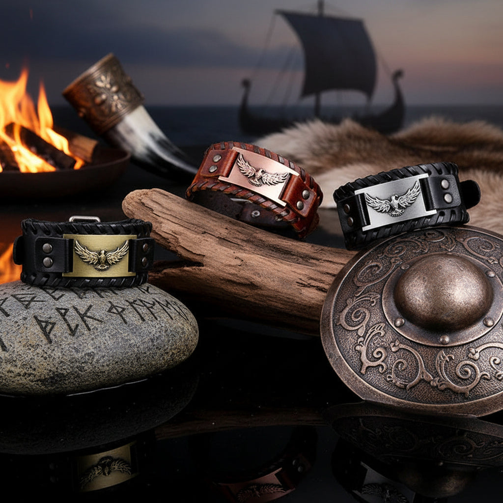 Nordic Eagle Bracelet - Sorceress Sanctuary Ancient Bronze-Ancient Red Copper-Ancient Silver