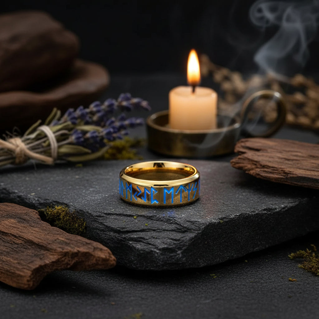 Nordic Glowing Ring - Sorceress Sanctuary Steel / 7-Steel / 8-Steel / 9-Steel / 10-Steel / 11