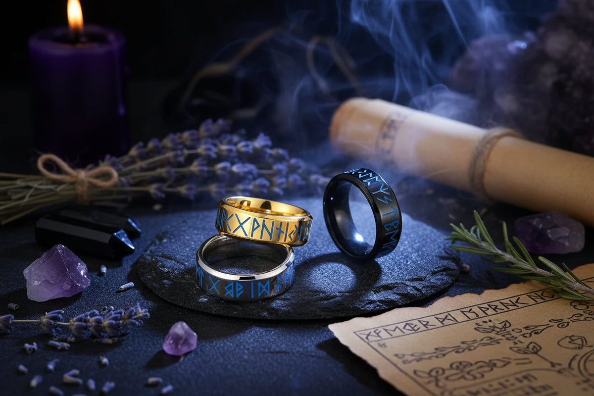 Nordic Glowing Ring - Sorceress Sanctuary Steel / 7-Steel / 8-Steel / 9-Steel / 10-Steel / 11