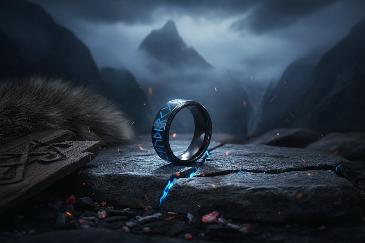 Nordic Glowing Ring - Sorceress Sanctuary Steel / 7-Steel / 8-Steel / 9-Steel / 10-Steel / 11