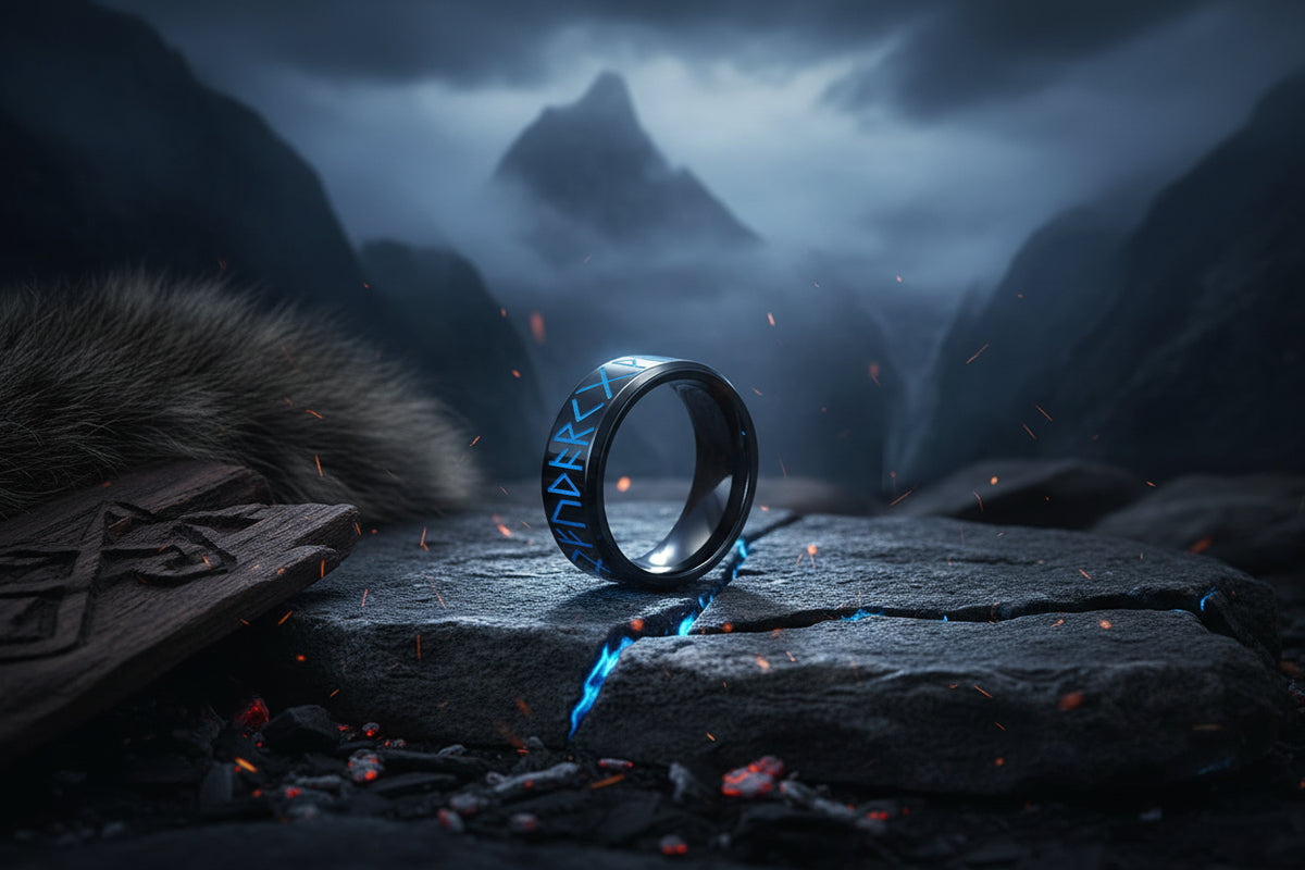 Nordic Glowing Ring - Sorceress Sanctuary Steel / 7-Steel / 8-Steel / 9-Steel / 10-Steel / 11