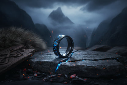Nordic Glowing Ring - Sorceress Sanctuary Steel / 7-Steel / 8-Steel / 9-Steel / 10-Steel / 11