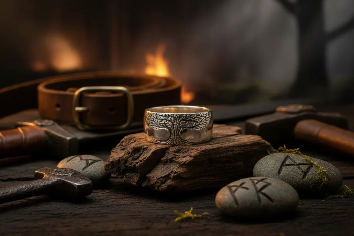 Nordic Tree Ring - Sorceress Sanctuary Ancient Gold / 5-Ancient Gold / 6-Ancient Gold / 7-Ancient Gold / 8-Ancient Gold / 9