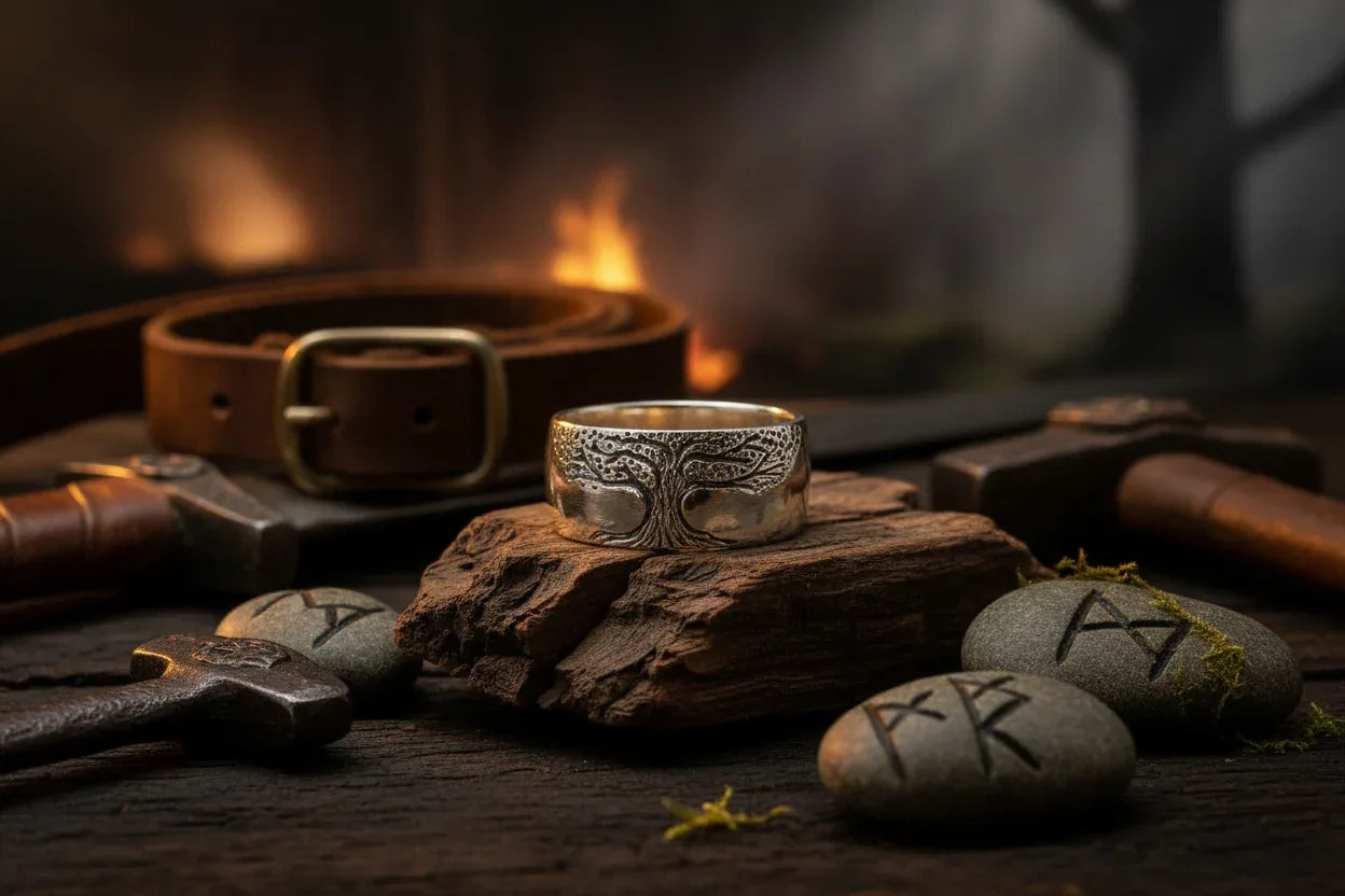 Nordic Tree Ring - Sorceress Sanctuary Ancient Gold / 5-Ancient Gold / 6-Ancient Gold / 7-Ancient Gold / 8-Ancient Gold / 9