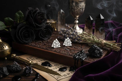 Nordic Triangle Earrings - Sorceress Sanctuary Black-White-Yellow